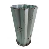 Vintage Fluted Painted Metal Vase