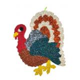 Vintage Melted Plastic Popcorn Turkey Decoration