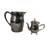 Poole Bristol Silverplate Pitcher and Teapot