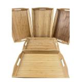 Core Bamboo Rectangular Serving Trays, Set of 5