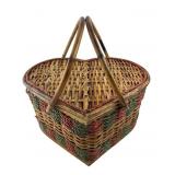 Woven Heart-Shaped Picnic Basket