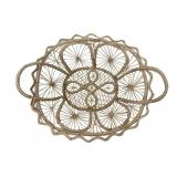 Hand-Woven Raffia Basket with Handles