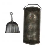 Antique Tin Revere Bread Pan and Dustpan Set