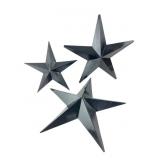 Set of 3 Painted Metal Barn Stars, S, M, L