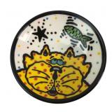 Judith Strong Hand-Painted Ceramic Cat Dish