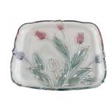 Art Glass Rectangular Tulip Platter