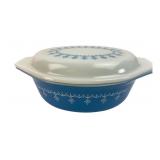 Pyrex Snowflake Blue 043 1 1/2 Qt. Casserole Dish
