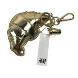 H&M Gold-Tone Croissant and Coffee Cup Keychain