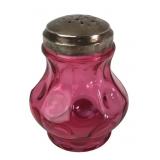 VTG Fenton Cranberry Thumbprint Optic Glass Shaker