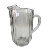 Pressed Glass Ribbed Pitcher with Hobnail Base