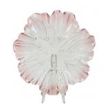 VTG Mikasa Walther Glass Pink Tulip Serving Dish