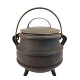 Cast Iron Three-Legged Pot with Metal Lid