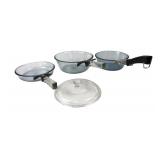 Pyrex and Corning Ware Glass Skillet and Pan Set