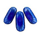 Cobalt Blue Pressed Glass Oval Bowls, Set of 3