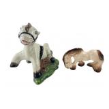 Ceramica He-Gonz Earthenware Horse Figurines, Pr.