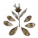 Silverplate Lily Flower Tabletop Smoking Set