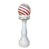 Patriotic Mosaic Gazing Ball on Pedestal, 32"H
