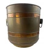Vintage Brass and Copper Planter with Ring Handles