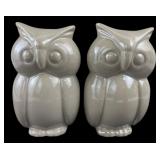 Pr. Ceramic Owl Figurines, Made in Brazil, 5.5" H