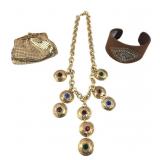 Whiting & Davis Mesh Coin Purse and Jewelry Lot