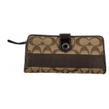 Coach style Signature Canvas and Leather Slim Wall