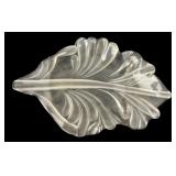 Frosted and Clear Glass Leaf-Form Platter