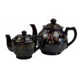 Japanese Hand-Painted Brown Glazed Teapot Set