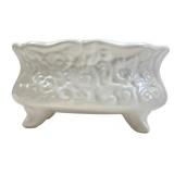 Hull Pottery White Floral Footed Planter