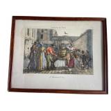 C. Brucar Hand-Colored Lithograph Le Marchand d