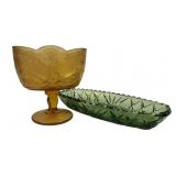 Hazel Atlas Prescott Green Dish and Amber Eagle Co