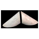 Pair of White Marble Cylinder Bookends