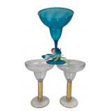 MCM Style Plastic Margarita Glass Set