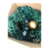 Holiday Wreath and Garland Set with Ornaments