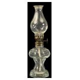 Miniature Pressed Glass Oil Lamp