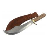 Custom Scimitar Style Knife with Leather Sheath