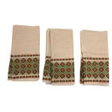MCM Woven Cotton Napkins with Geometric Border