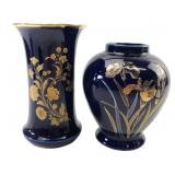 Royal Porzellan Bavaria KPM and Japan Cobalt Vases