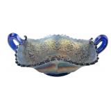 Fenton Cobalt Blue Carnival Glass Persian Medallio