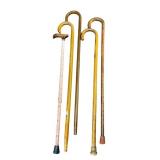 Group of Five Assorted Wooden and Patterned Canes