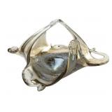 Murano Style Hand-Blown Art Glass Basket