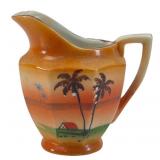 Small Hand-Painted Japanese Porcelain Sunset Cream