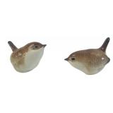 Small Pair of Porcelain Wren Figurines