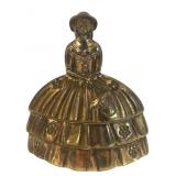 Small Vintage Brass Southern Belle Figurine Bell