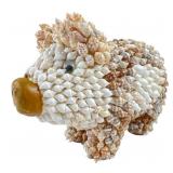 NOS Shell-Encrusted Pig Figurine, 4x6"H