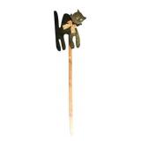 Hand-Painted Wooden Black Cat Garden Stake