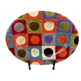 Pier 1 Urban Dot Hand-Painted Earthenware Platter