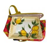 Lemon Hand-Painted Earthenware Serving Tray