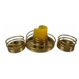 Brass Spiral Coil Candle Holders, Set of 4