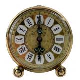 West Germany Brass Alarm Clock, 2.25" Dia.