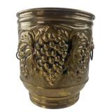 English Repouss© Brass Planter with Lion Handles